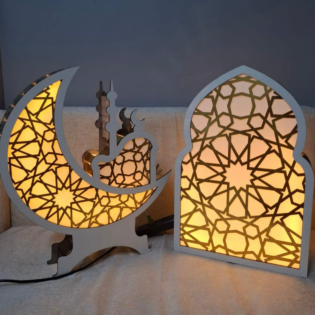 ‏زينة إضاءة أشكال رمضان