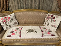 طقم رانر و٢ كفر كوشن تطريز - Embroidered runner & 2 cushion cover set