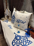 طقم رانر و٢ كفر كوشن تطريز - Embroidered runner & 2 cushion cover set
