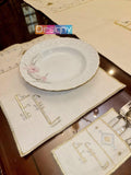 طقم سفرة مطرز بتصميم أنيق - Embroidered dining table set with an elegant design