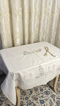 مفرش سفرة أو ليفيج وسط مطرز - Embroidered medium-sized dining tablecloth or table centerpiece