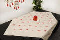 مفرش سفرة أو ليفيج وسط مطرز - Embroidered medium-sized dining tablecloth or table centerpiece
