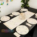 طقم سفرة مطرز بجلد مستورد بارز - Embroidered dining table set with raised imported leather
